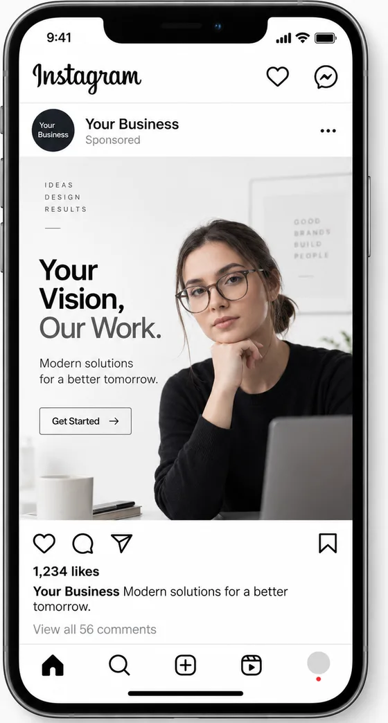 A sponsored Instagram post on a phone