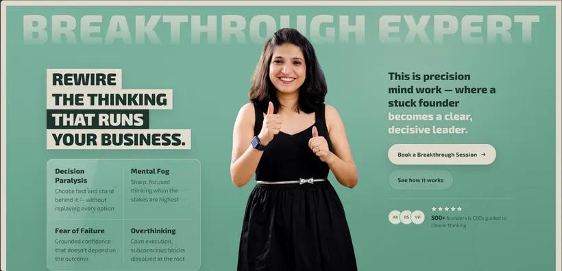 Breakthrough Expert coaching landing page